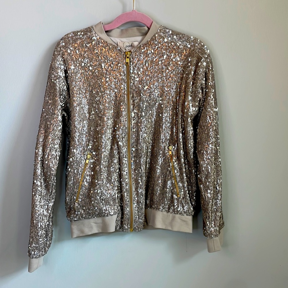 An amazing golden glittery jacket